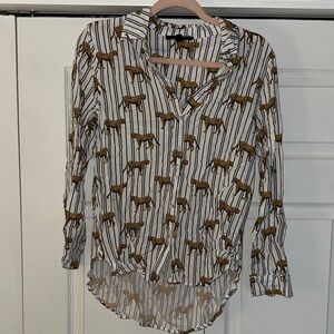 Button-Up Shirt with Cheetah Pattern
